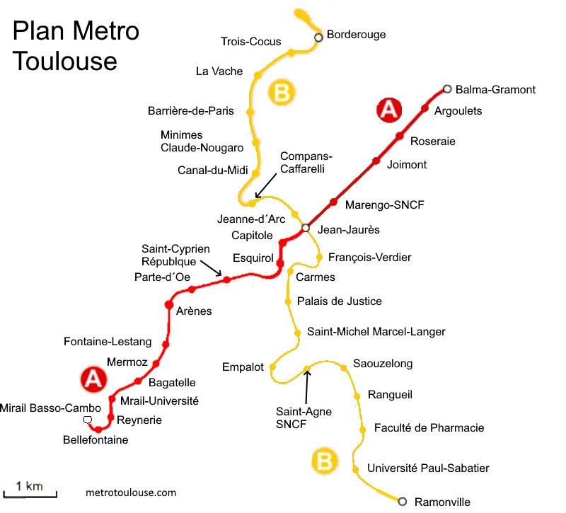 Plano metro Toulouse
